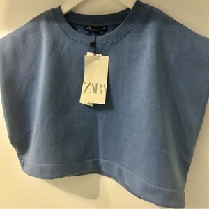 Zara Sky Blue Cropped Top
